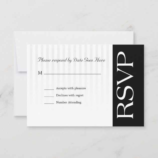 Customizable Classy RSVP With Subtle Stripes