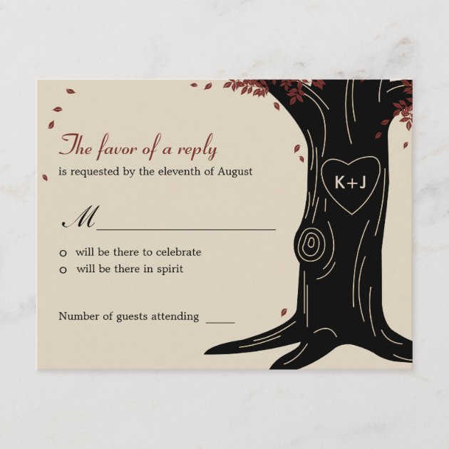 Oak Tree Wedding RSVP / Response Card