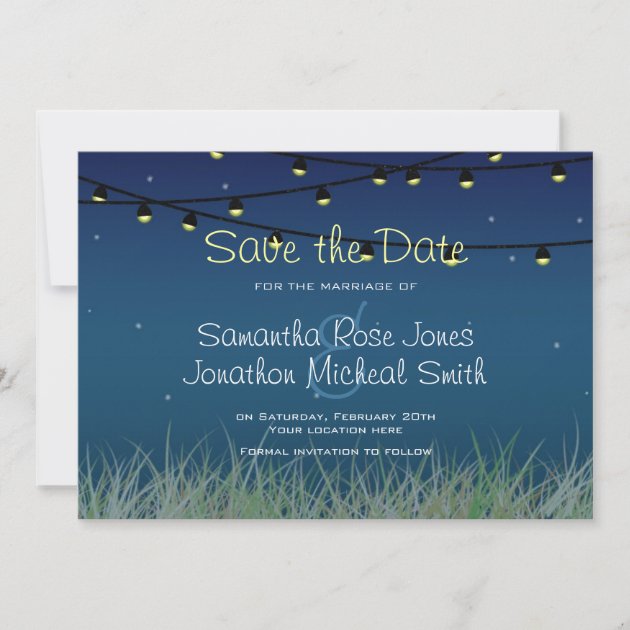 Hanging Lights Night Under the Stars Save the Date
