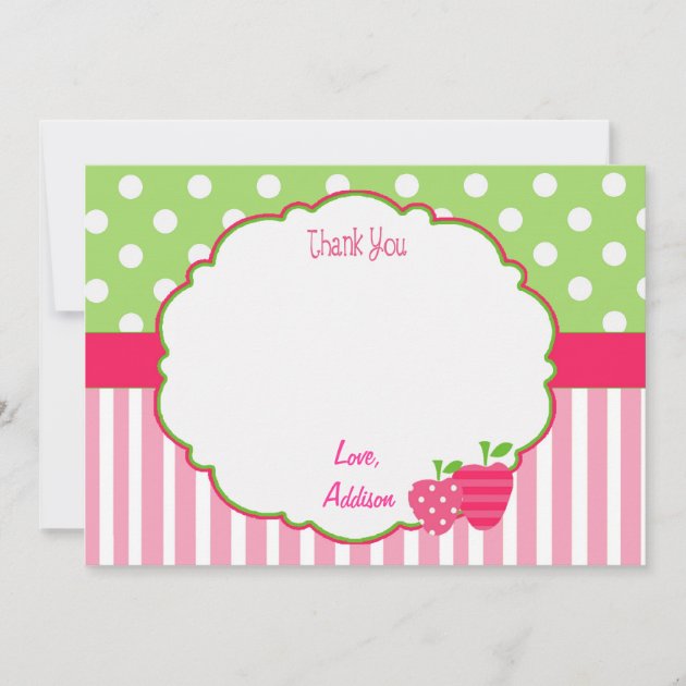 Personalized Strawberry Thank You Card