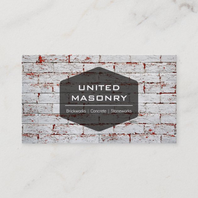 Professional Stone Masonry Business Card Design (front side)