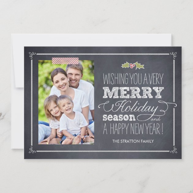 Stylishly Chalked Holiday Photo Cards