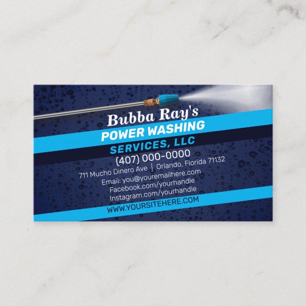 Pressure Washing & Cleaning Business Card Template (front side)