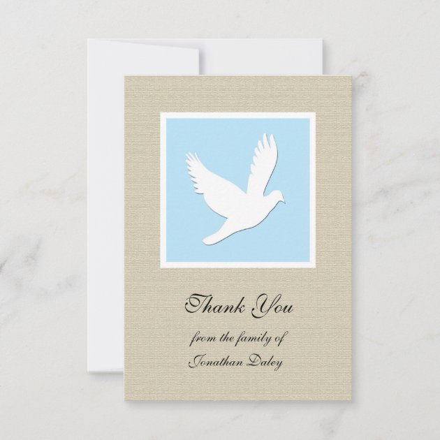 Sympathy Thank You Flat Card - Dove