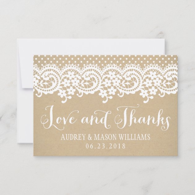 Flat Love and Thanks Card | Kraft Brown