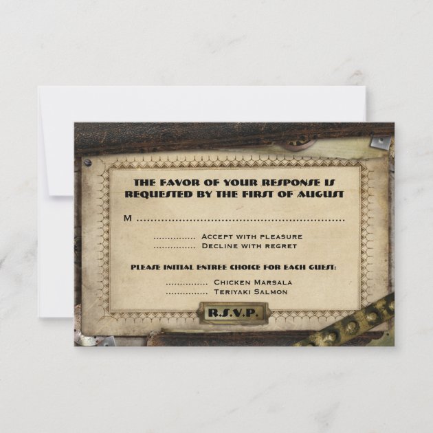 Victorian Steampunk Wedding Reception Cards