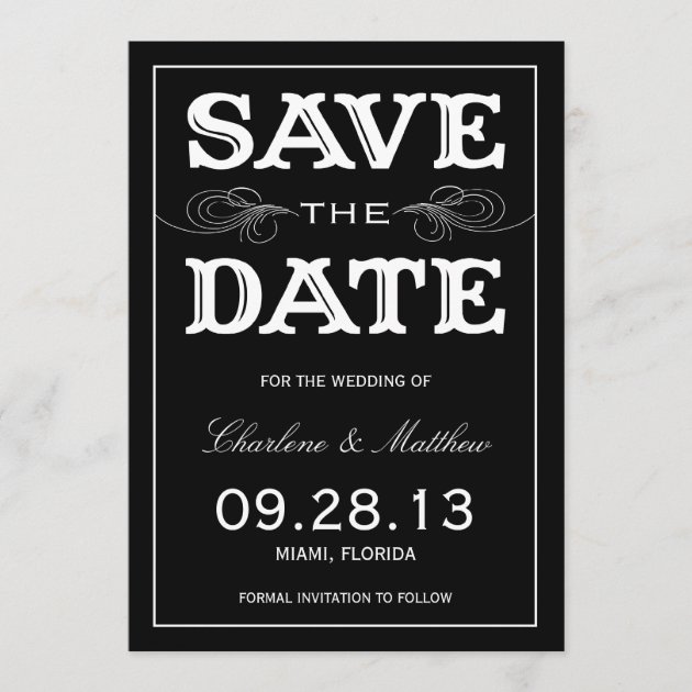 BLACK VINTAGE | SAVE THE DATE ANNOUNCEMENT (front side)