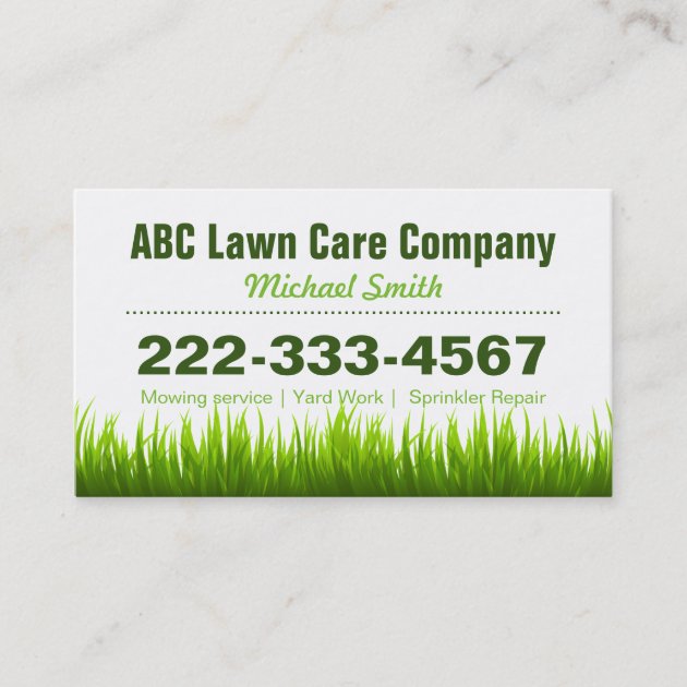 Lawn Care Landscaping Services Appointment Card (front side)
