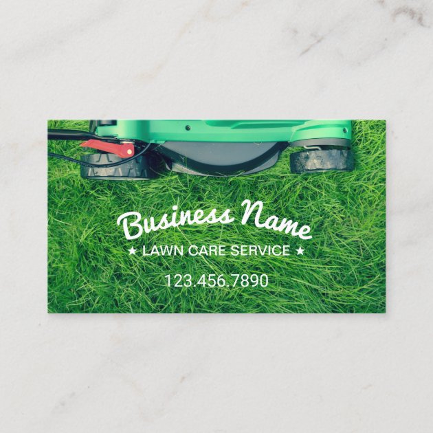 Lawn Care & Landscaping Professional Mower Business Card (front side)