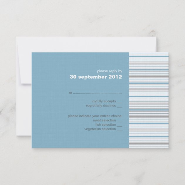 Amara Stripe Cornflower RSVP Card Invitation