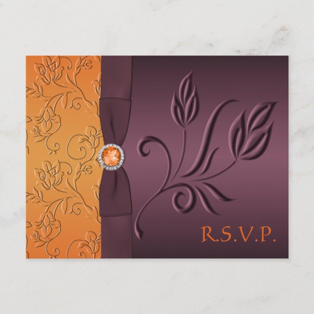 Purple and Tangerine RSVP Card