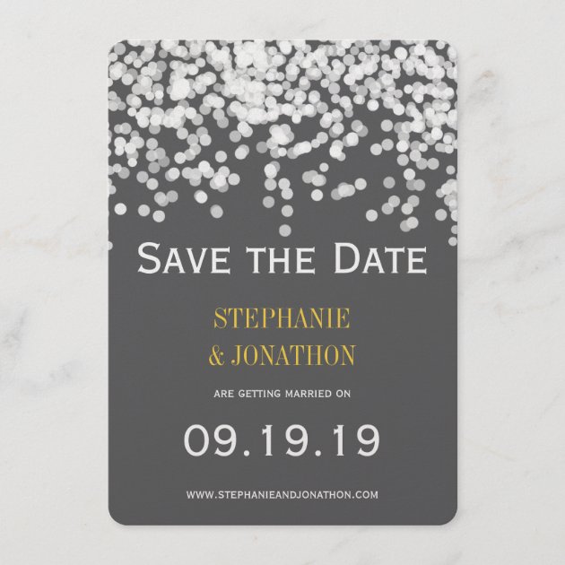 Romantic Under the Stars Yellow Gray Save the Date