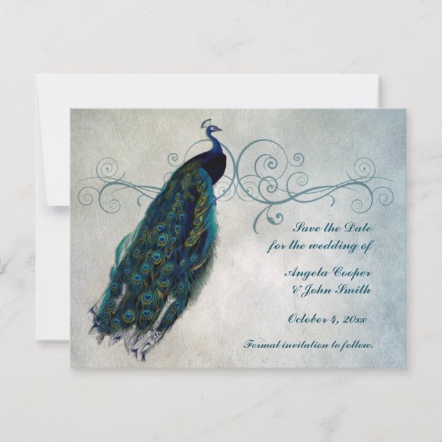 Peacock Scroll Save the Date