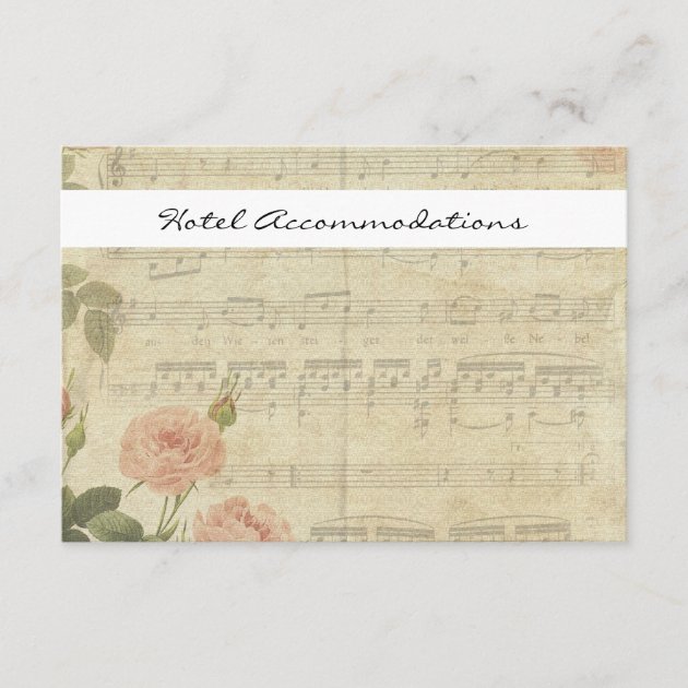 Victorian Music Rose hotel accommodation cards