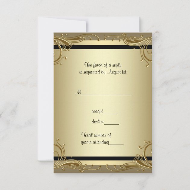 Elegant Gold 50th Wedding Anniversary Party RSVP