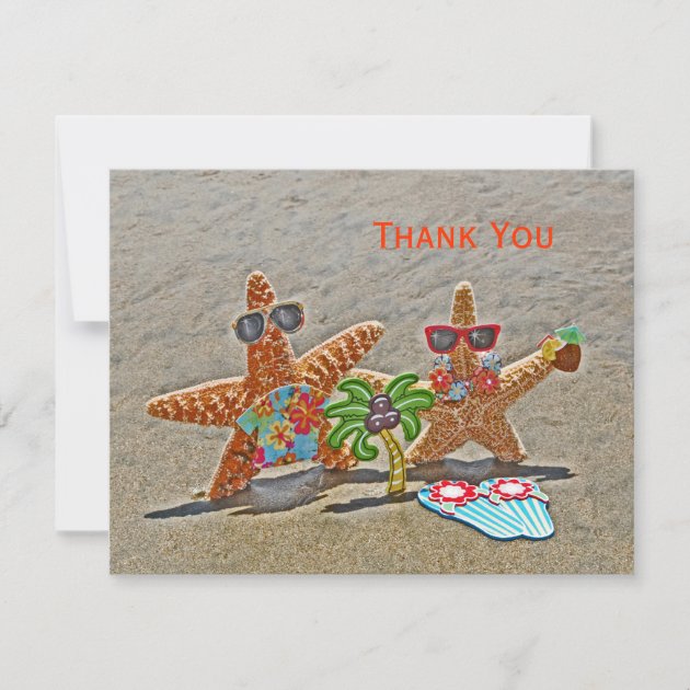 Hawaiian Starfish Couple Thank You Card