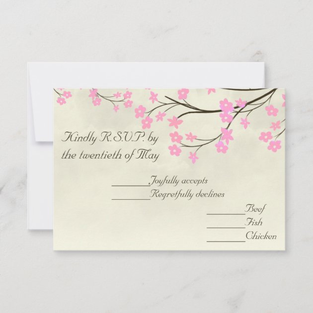 Cherry Blossom Wedding RSVP Card