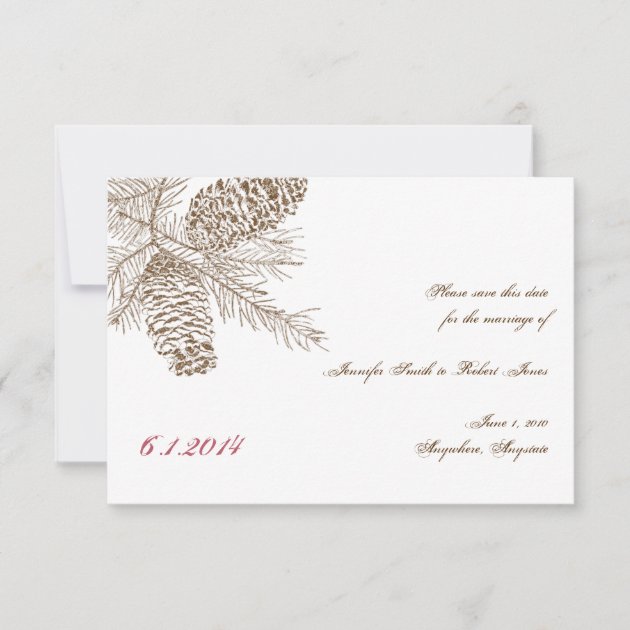 Pine Cone Nature Wedding Save the Date