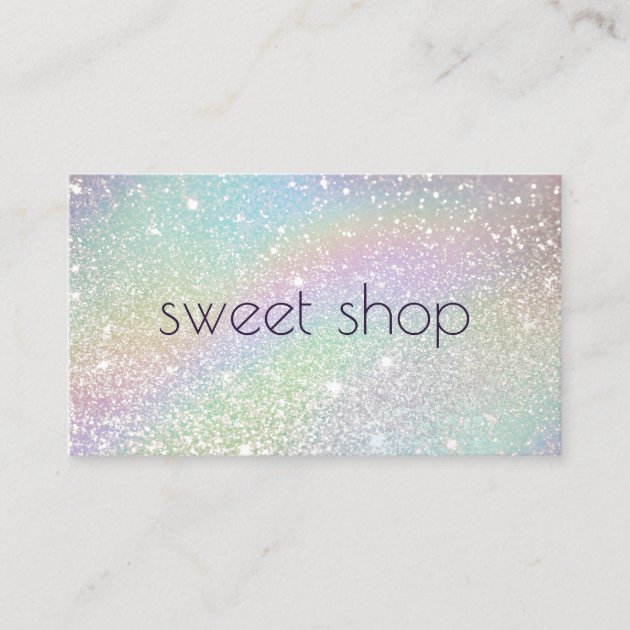 Holographic Glitter Bakery, Sweets Business Card (front side)