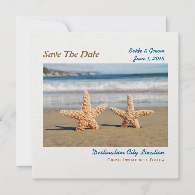 Starfish Couple on the Beach Save The Date Card