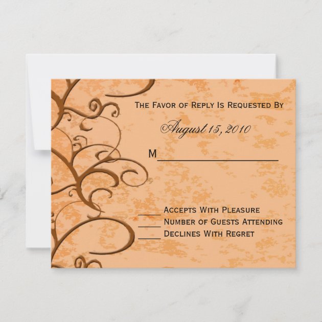 Fall/Autumn Wedding Invitation RSVP Card (front side)