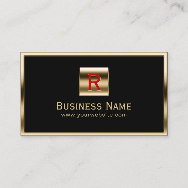 Construction Monogram Gold Framed Professional Business Card (front side)