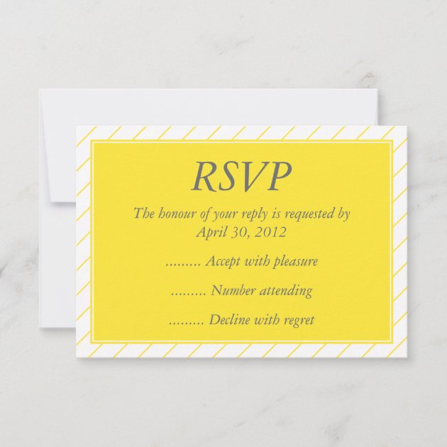 Modern Yellow Event Reply, RSVP or Response Cards