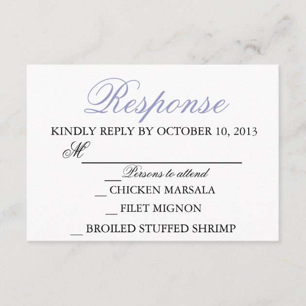 Elegant Wedding Modern Invitation Response Card (front side)