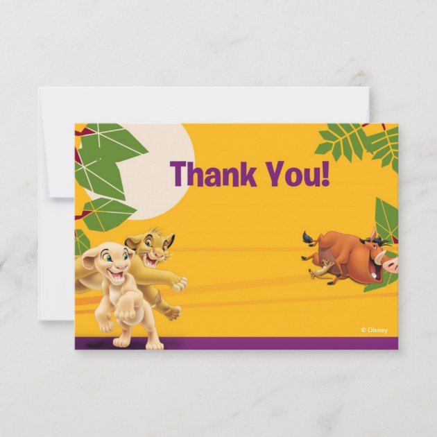 Lion King Thank You Cards (front side)