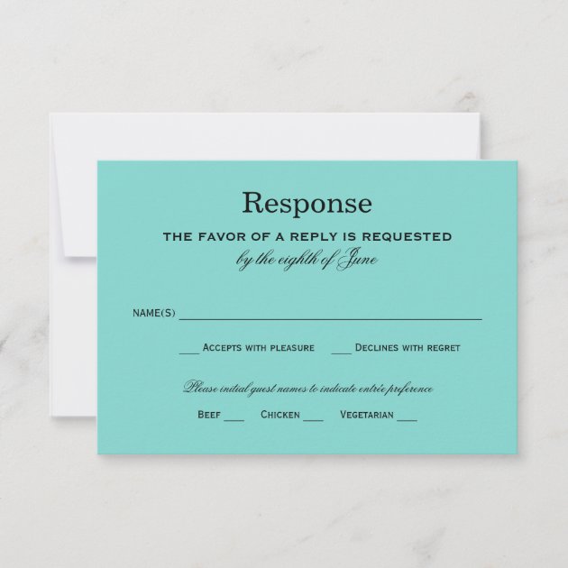 Wedding Response Card | Aqua Blue