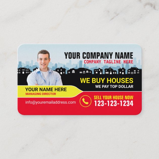 Real estate broker and investor business cards (front side)