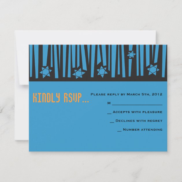 LADDER to the STARS Bar Bat Mitzvah Reply Card2 RSVP Card (front side)