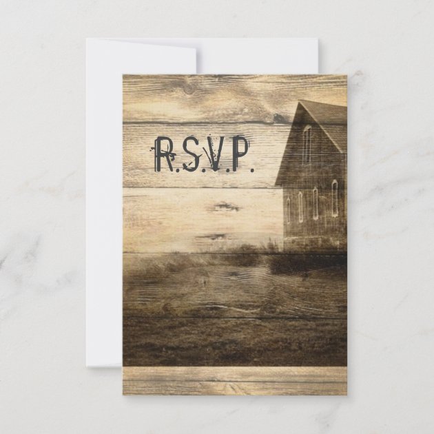 Rustic Country Old Barn Wedding RSVP response