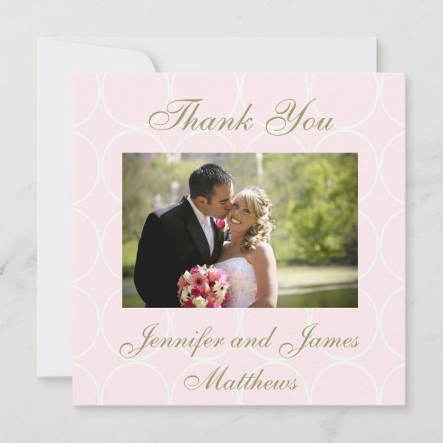 Elegant Pink Wedding Photo Thank You Cards