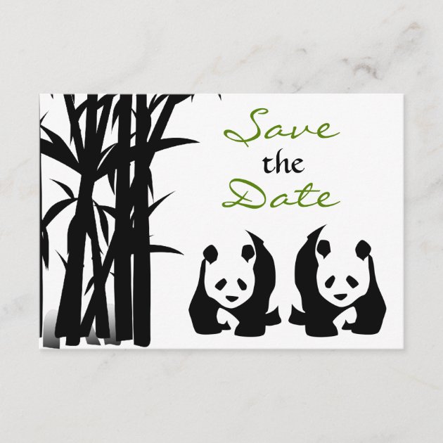 Panda Bears and Bamboo Wedding Save the Date
