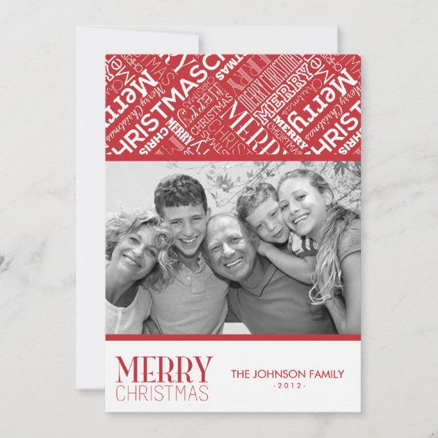 Merry Christmas Text Design 5x7 Flat Card