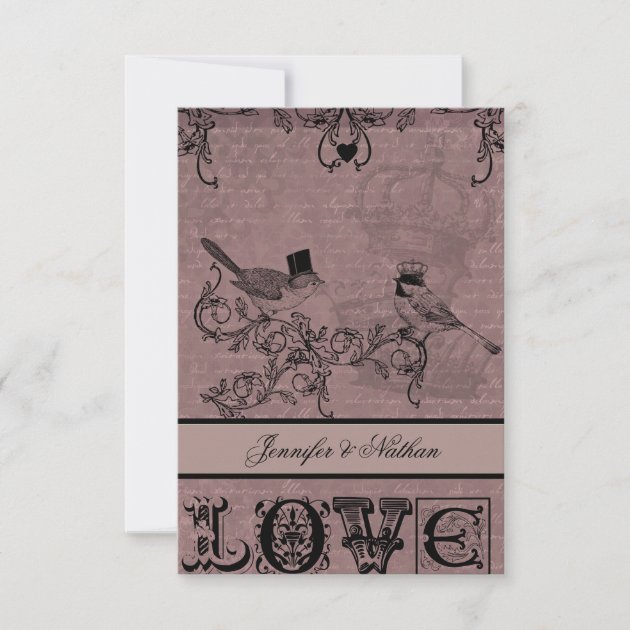 Wedding Love Birds RSVP Card