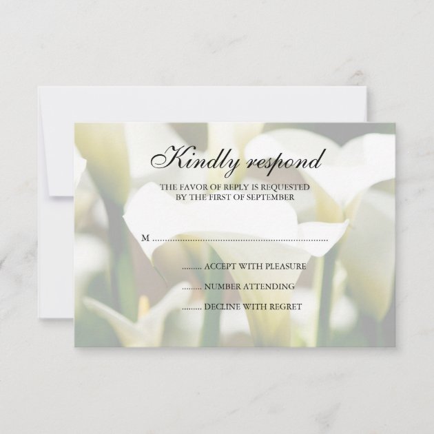 White Calla Lily Wedding Response Card
