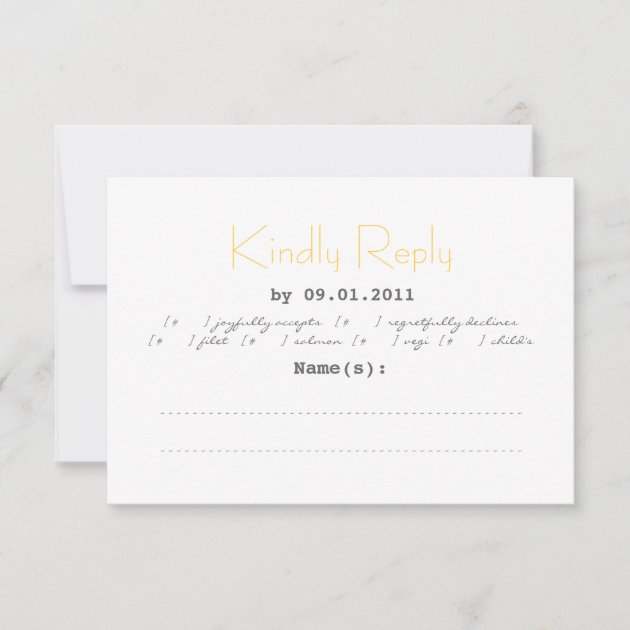Typography Wedding RSVP in Gray and Yellow