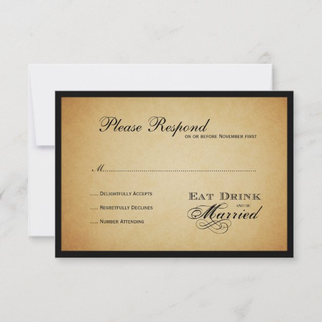 Eat Drink and be Married  Wedding rsvp