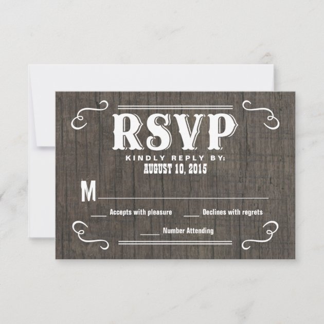 RSVP Old West Wood Wedding Reply Cards