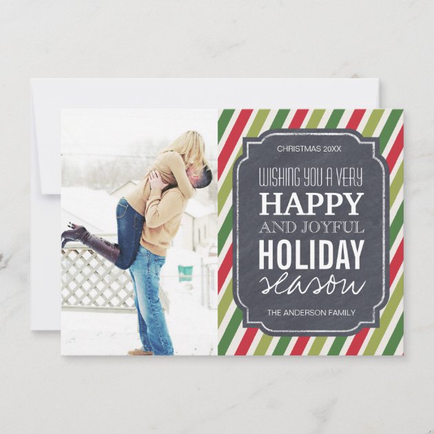 Customizable Modern Stripes Christmas Photo Cards (front side)