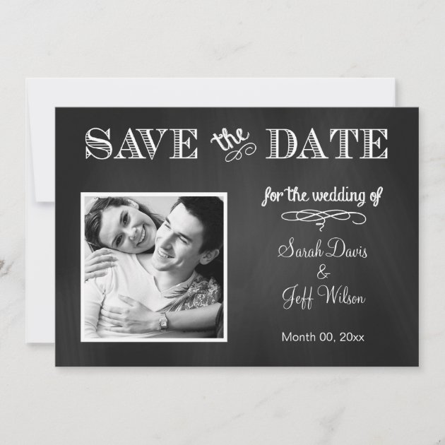 Vintage Chalkboard Save the Date Photo Card