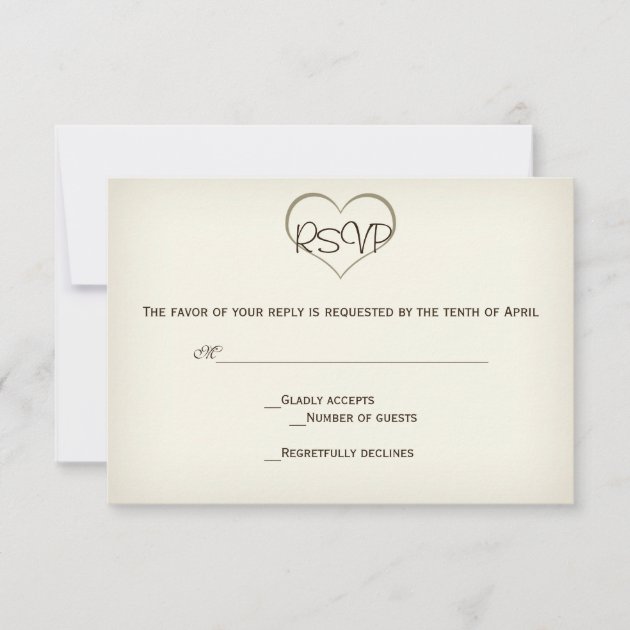 Sweet and Simple Beige RSVP Card