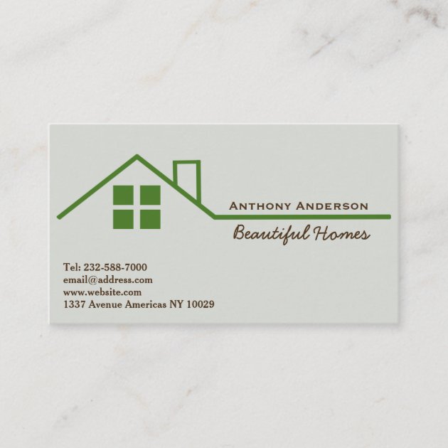 Real estate and building business card (front side)