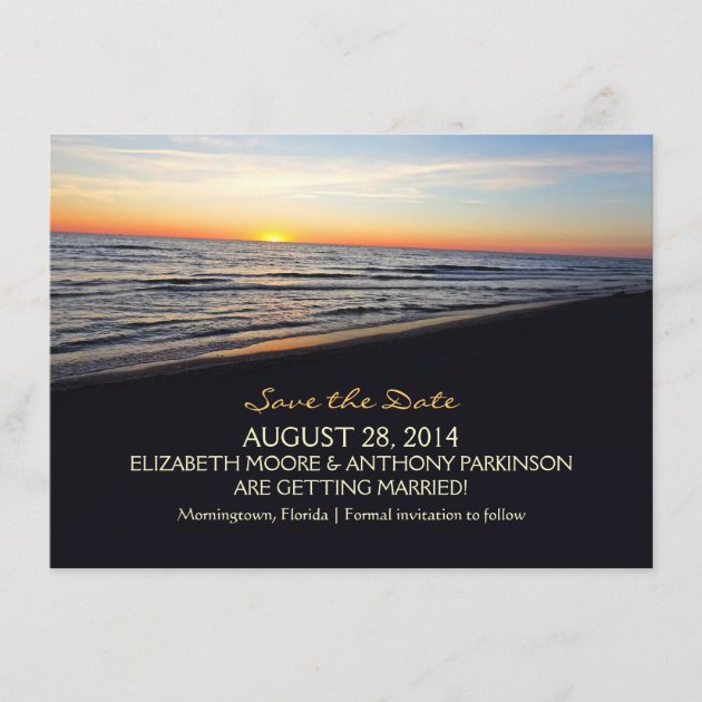 sunset beach sea SAVE THE DATE CARDS