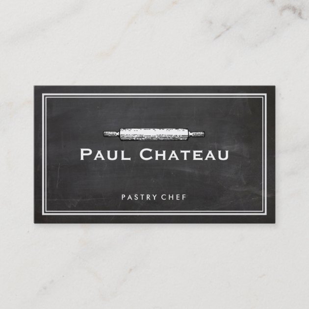 Bakery Pastry Chef Rolling Pin Baker Logo Business Card (front side)