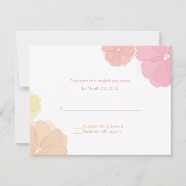 Ombre Pastel Floral Wedding RSVP Cards