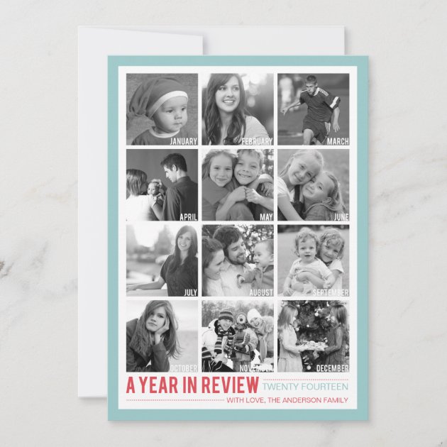 Year in Review 12 Photo Collage Holiday Photocard