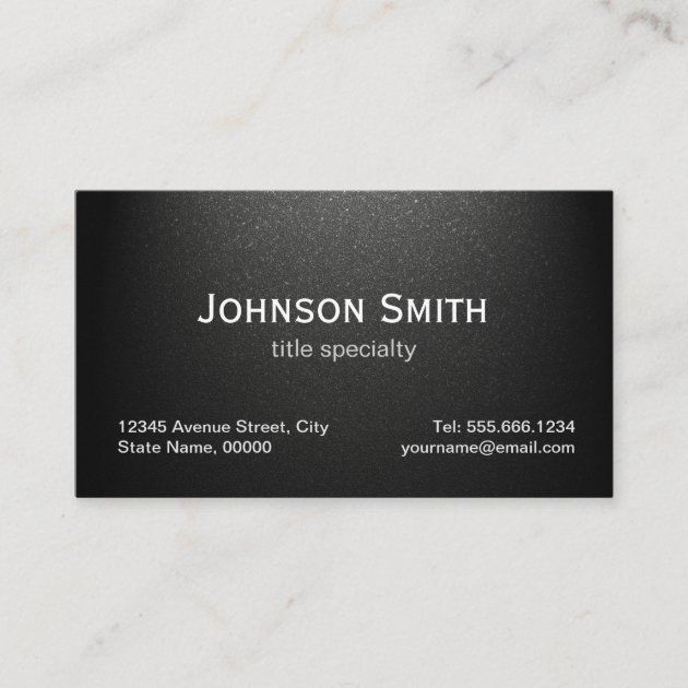 Professional Plain Matte Black - Simple Stylish Business Card (front side)